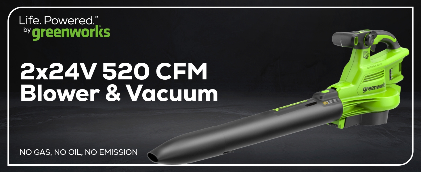 GREENMAX　50791 Amazon.com: Greenworks 48V (24V x 2) 520 CFM Brushless Leaf